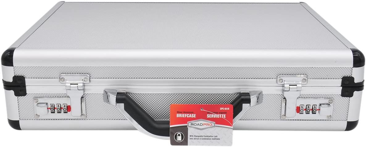 RoadPro SPC-931R 17.5" x 4" x 13" Silver Aluminum Briefcase,Medium - Image 3